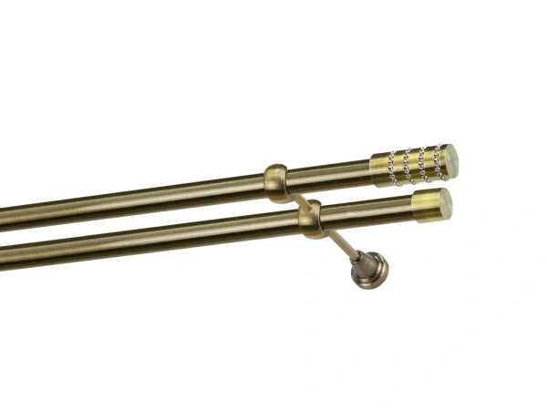 Garniže 25x25mm - dvojradové - CYLINDER CRYSTAL - antik 1