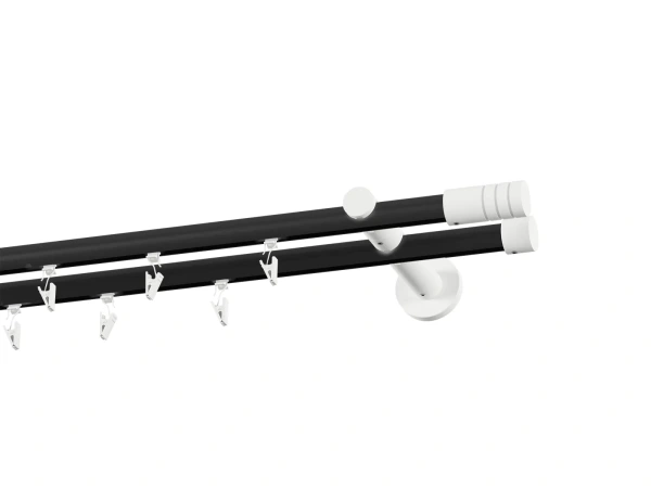 Garniža 19x19mm drážková tyč - 2rady - TECHNO - čierno biela 2