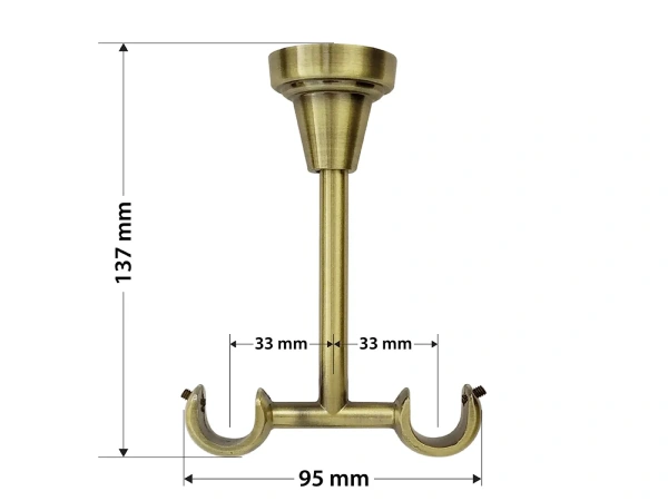 Garniže 19x19mm - dvojradové - LIST ROSE - antik 5