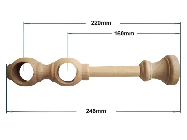 Garniže drevená 28x28mm dvojradové - BUK 2