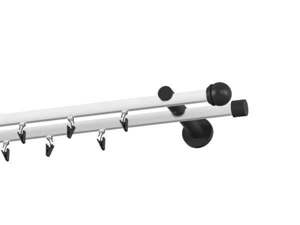 Garniža 19x19mm drážková tyč - 2rady - TODI MAX - bielo čierna 2