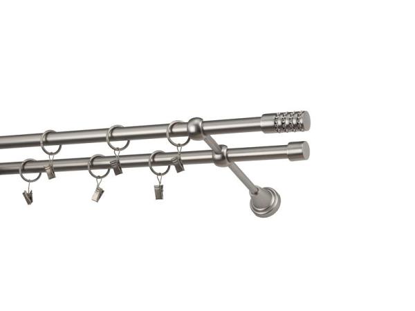 Garniže 16x16mm - dvojradové - CYLINDER CRYSTAL - satin