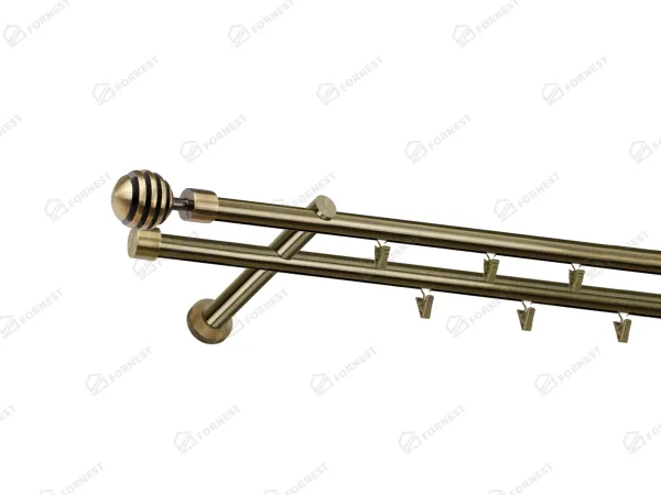 Garniža 19x19mm - drážková tyč - 2rady - VERONA - antik