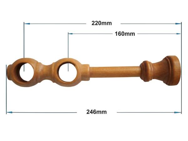 Garniže drevená 28x28mm dvojradové - DUB ZLATÝ 2