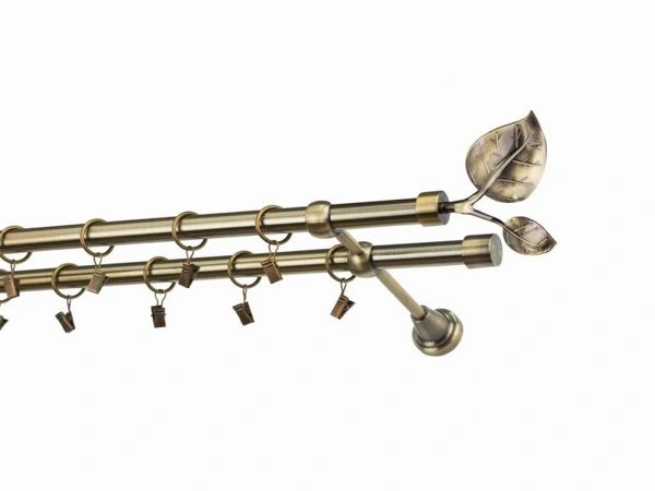 Garniže 19x19mm - dvojradové - LIST VEĽKÝ - antik