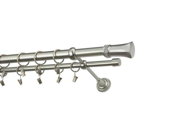 Garniže 25x16mm - dvojradové - PLUTON CRYSTAL - satin