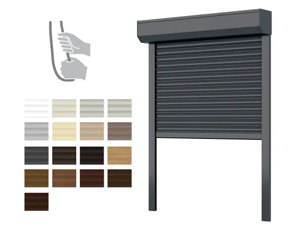 Hliníkové rolety BOX 165mm - výška do 2470mm - RUČNÉ OVLÁDANIE