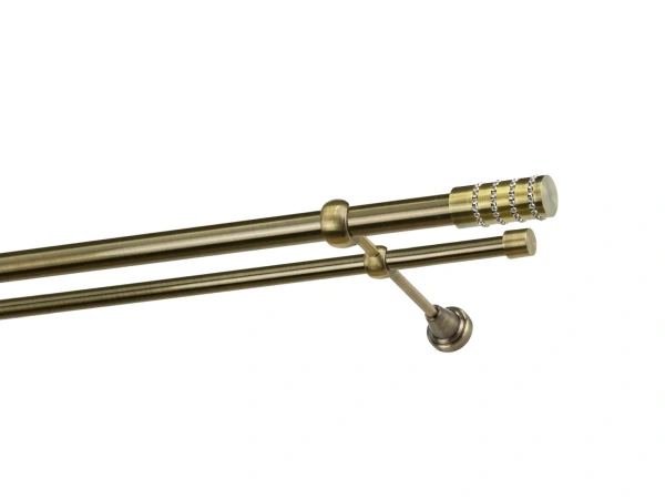 Garniže 25x16mm - dvojradové - CYLINDER CRYSTAL - antik 1