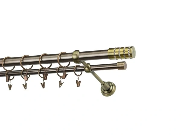 Garniže 25x16mm - dvojradové - CYLINDER CRYSTAL - antik