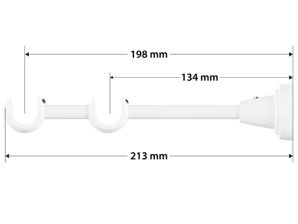 Garniža 19x19mm obyčajná tyč - 2rady - KVADRAT - biela 4