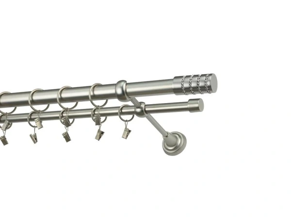 Garniže 25x16mm - dvojradové - CYLINDER CRYSTAL - satin