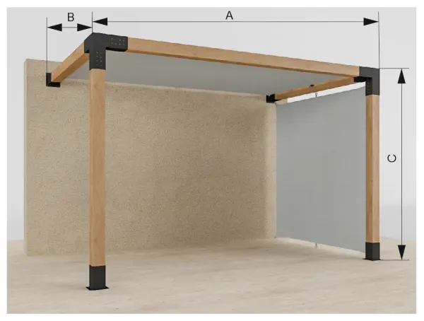 Pergola VEGAS - o stenu - 1 sekčná 5