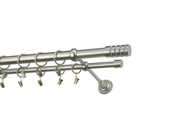 Garniže 25x16mm - dvojradové - CYLINDER CRYSTAL - satin