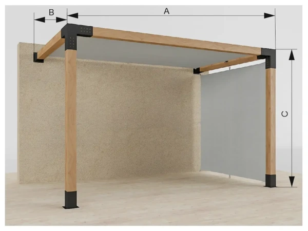 Pergola VEGAS - o stenu - 1 sekčná 5