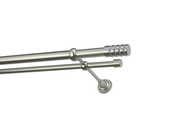 Garniže 25x16mm - dvojradové - CYLINDER CRYSTAL - satin 1