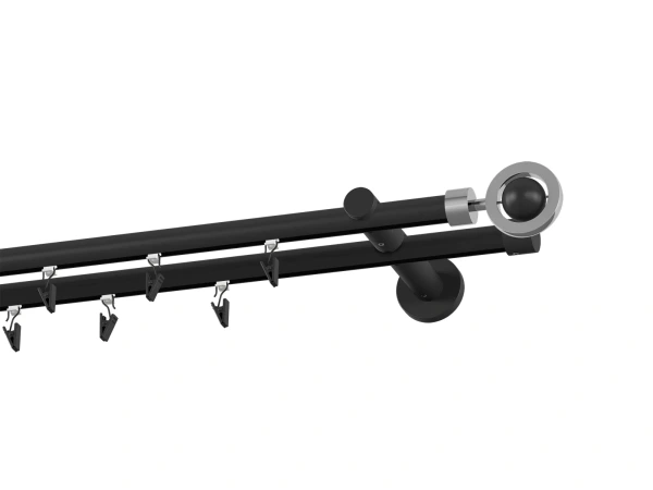 Garniža 19x19mm drážková tyč - 2rady - SFERA - čierna 2