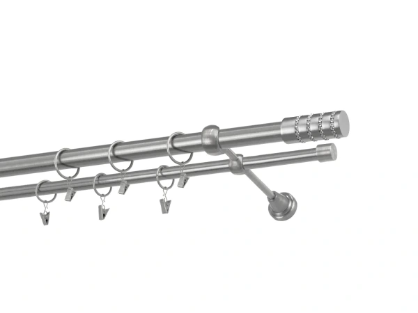 Garniže 25x16mm - dvojradové - CYLINDER CRYSTAL - satin