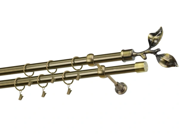 Garniže 25x25mm - dvojradové - LIST ROSE - antik