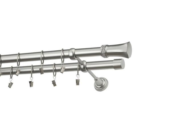 Garniže 25x25mm - dvojradové - PLUTON CRYSTAL - satin