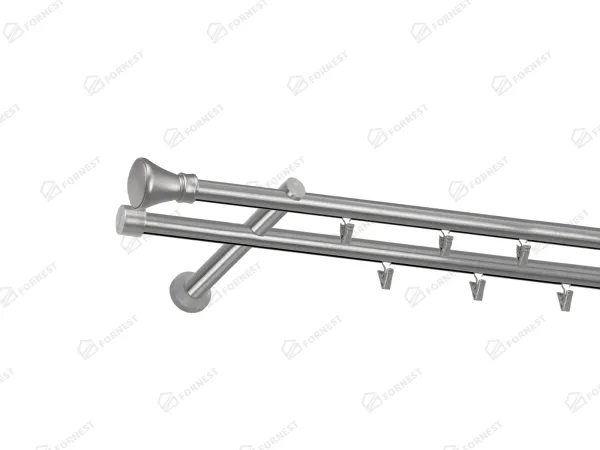 Garniža 19x19mm - drážková tyč - 2rady - KOLOSEO - satin