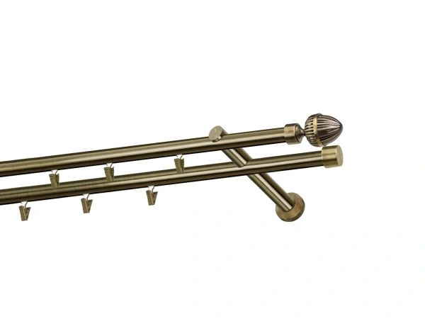 Garniža 19x19mm - drážková tyč - 2rady - ODEON - antik