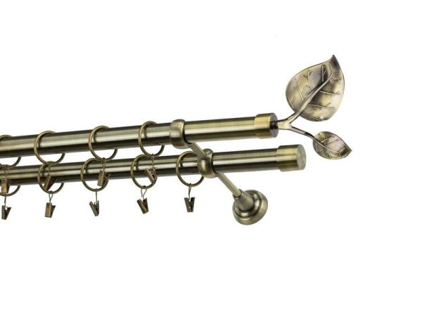 Garniže 25x25mm - dvojradové - LIST VEĽKÝ  - antik