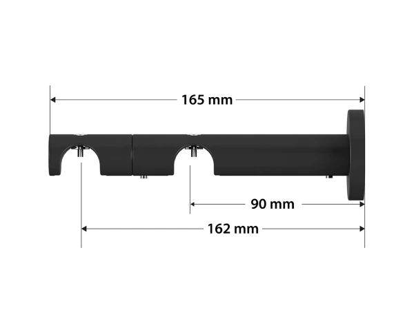 Garniža 19x19mm drážková tyč - 2rady - TECHNO - čierna 4