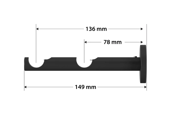 Garniža 19x19mm obyčajná tyč - 2rady - TECHNO - čierna 3