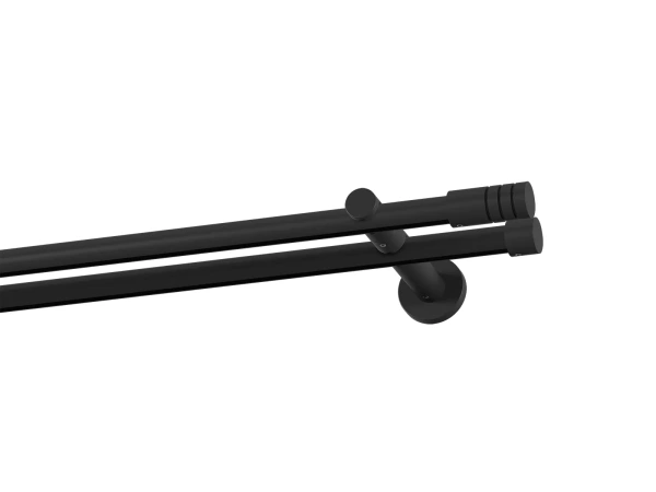 Garniža 19x19mm drážková tyč - 2rady - TECHNO - čierna 1