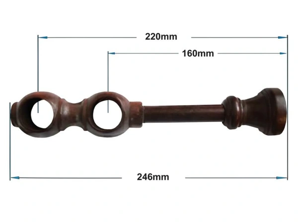 Garniže drevená 28x28mm dvojradové - ORECH 2
