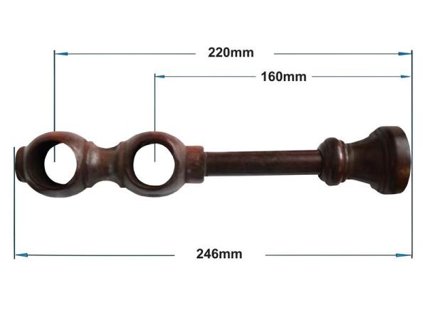 Garniže drevená 28x28mm dvojradové - ORECH 2