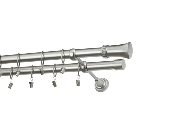 Garniže 25x25mm - dvojradové - PLUTON CRYSTAL - satin