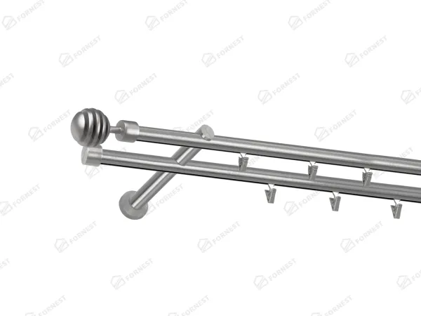 Garniža 19x19mm - drážková tyč - 2rady - VERONA - satin