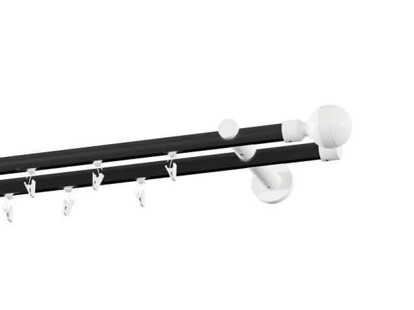 Garniža 19x19mm drážková tyč - 2rady - GABI - čierno biela 2