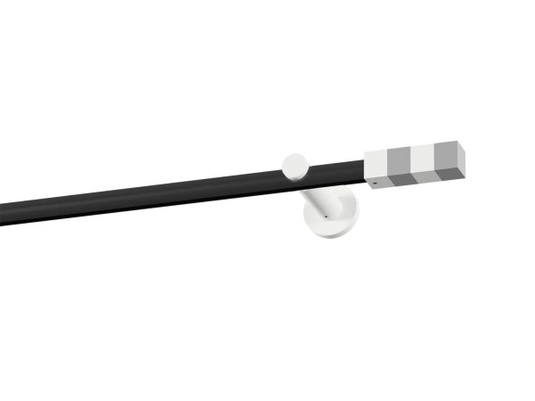 Garniža 19mm drážková tyč - 1rad - KVADRAT - čierno biela 1