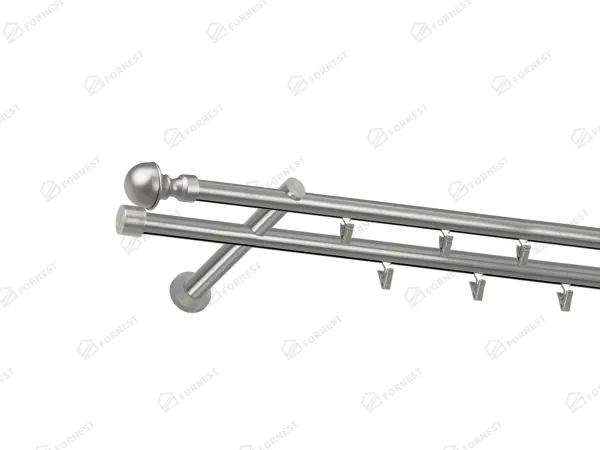 Garniža 19x19mm - drážková tyč - 2rady - BOSTON - satin