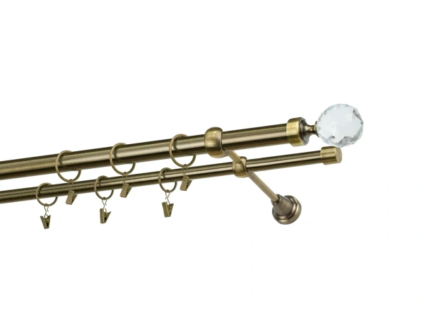 Garniže 25x16mm - dvojradové - GUĽA CRYSTAL - antik