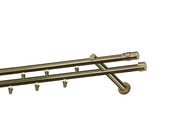 Garniža 19x19mm - drážková tyč - 2rady - CYLINDER - antik