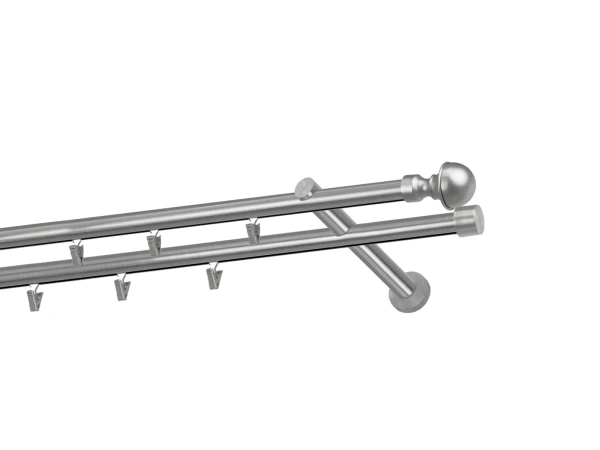 Garniža 19x19mm - drážková tyč - 2rady - BOSTON - satin