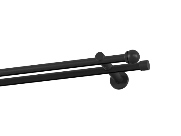 Garniža 19x19mm drážková tyč - 2rady - TODI MAX - čierna 1