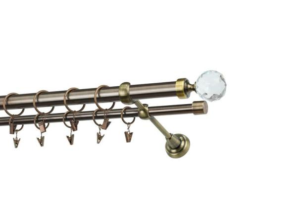 Garniže 25x16mm - dvojradové - GUĽA CRYSTAL - antik