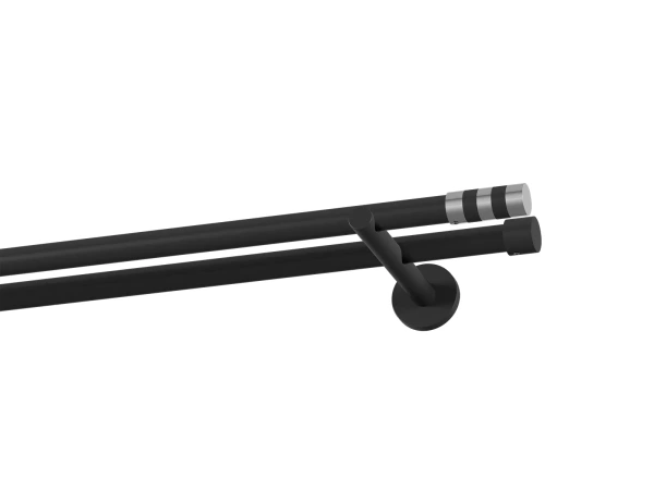 Garniža 19x19mm obyčajná tyč - 2rady - VALEC - čierna 1