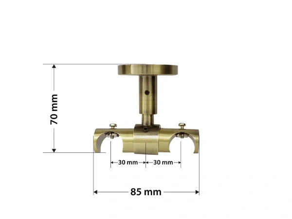 Garniža 19x19mm - drážková tyč - 2rady - QUADRO - antik 4