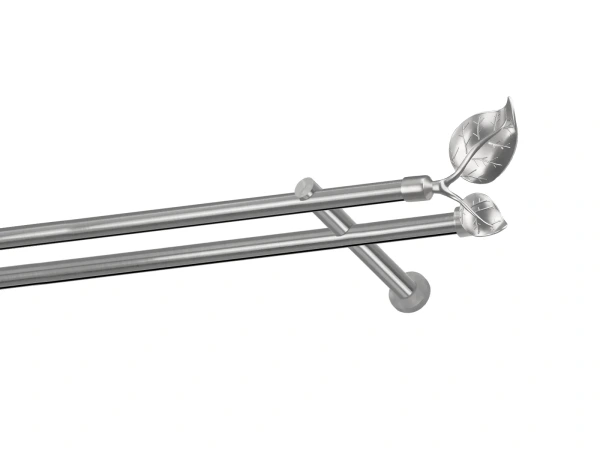Garniža 19x19mm - drážková tyč - 2rady - LIST VEĽKÝ - satin 1