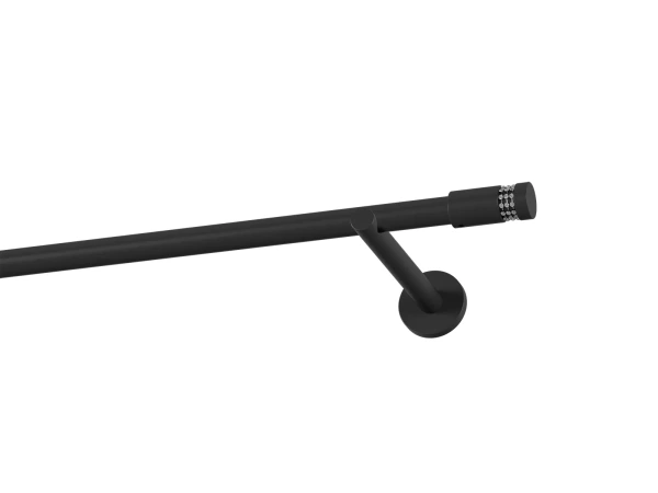 Garniža 19mm obyčajná tyč - 1rad - CYLINDER CRYSTAL - čierna 1