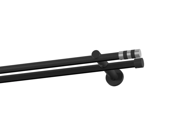 Garniža 19x19mm drážková tyč - 2rady - VALEC - čierna 1