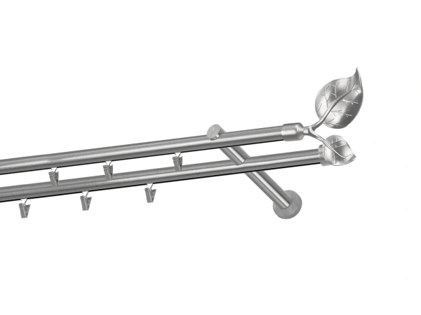 Garniža 19x19mm - drážková tyč - 2rady - LIST VEĽKÝ - satin