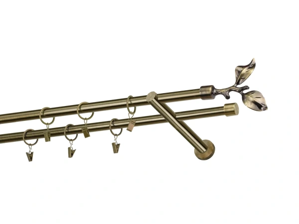 Garniže 16x16mm - dvojradové - LIST ROSE - antik