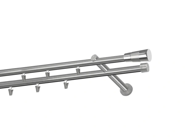 Garniža 19x19mm - drážková tyč - 2rady - VOLEO - satin