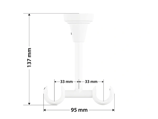 Garniža 19x19mm obyčajná tyč - 2rady - TODI MAX - biela 5